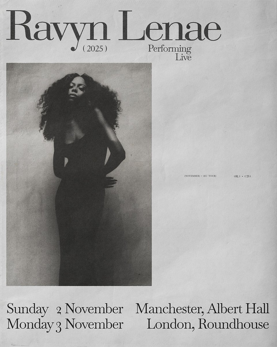 gigsandtours (@gigsandtours) on Twitter photo Chicago Alt-R&B star <a href="/ravynlenae/">ravyn lenae</a> has announced shows at <a href="/Alberthallmcr/">Albert Hall</a> and <a href="/RoundhouseLDN/">Roundhouse</a> in November! ๐ค
Book tickets at gigst.rs/RavynLenae Chicago Alt-R&B star <a href="/ravynlenae/">ravyn lenae</a> has announced shows at <a href="/Alberthallmcr/">Albert Hall</a> and <a href="/RoundhouseLDN/">Roundhouse</a> in November! ๐ค
Book tickets at gigst.rs/RavynLenae