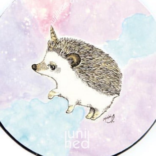 いわさきゆうしハリネズミおやすみ原画一点物