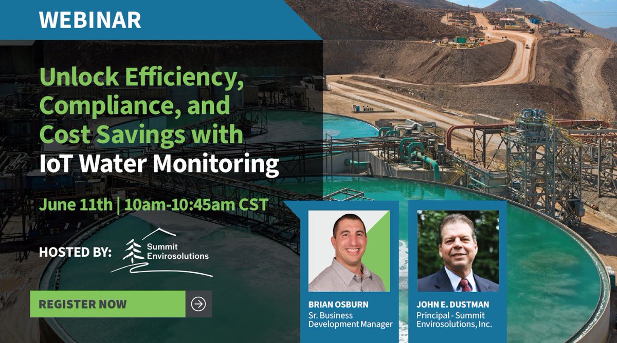 On June 11, join experts from Digi and Summit Envirosolutions, Inc. for a focused discussion on how IoT-enabled water monitoring helps mining operations reduce costs, streamline compliance, and gain real-time visibility. #IIoT #WaterManagement Register: hubs.la/Q03pY0Hn0
