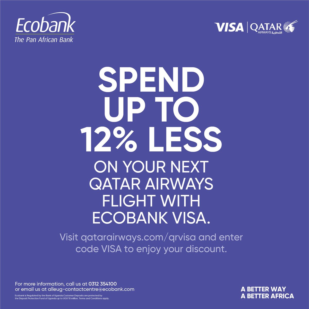 Ready for your next great escape? 
Head to Nigeria and let your taste buds dive into the legendary jollof rice! 
Book your Qatar Airways flight with your Ecobank Visa Card and enjoy up to 12% off.

📍Visit: qatarairways.com/qrvisa

#Abetterway 
#TGIF