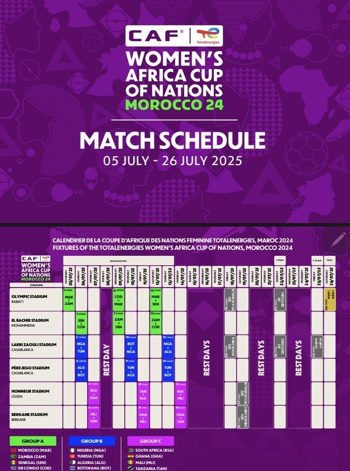 RandaAndrew's tweet image. @NGSuper_Falcons match schedule for the #AWCON revealed by @CAFwomen 

#disfootballsef