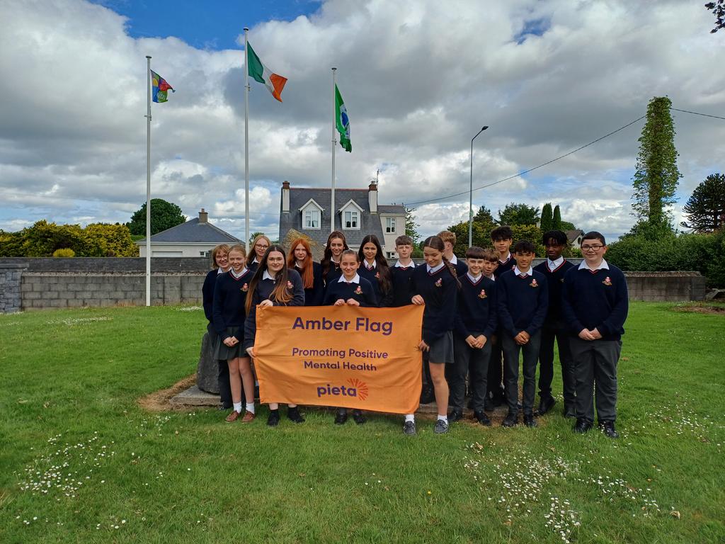 colcoissiuire's tweet photo. Delighted to share that our school has been awarded the Amber Flag by Pieta House, recognising our efforts to support mental health and create an inclusive school environment. Thanks to all who helped us on this journey. 💛
#AmberFlag #Wellbeing #InclusiveEducation @PietaHouse https://t.co/9zUXwKf8tQ