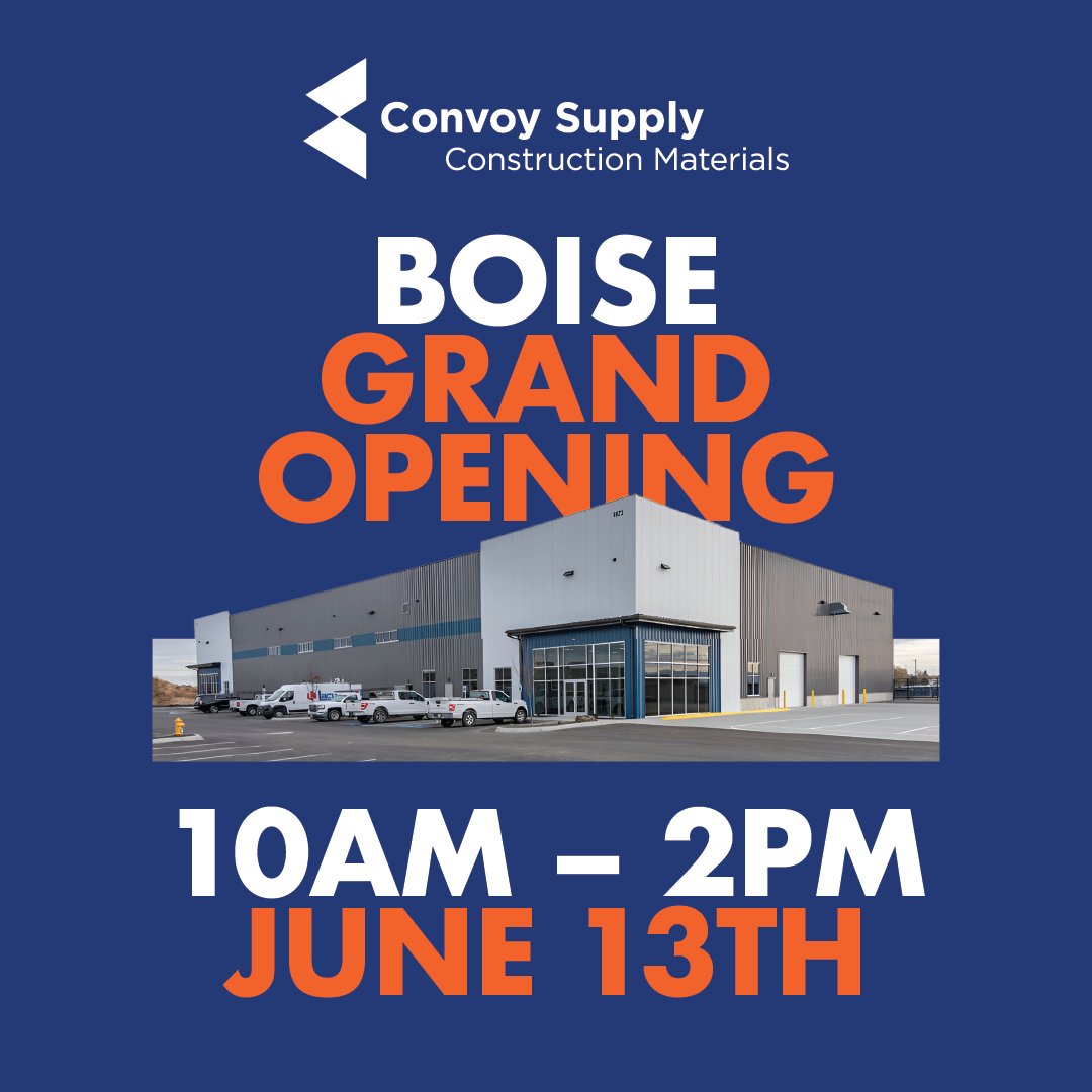 And the countdown to our Boise Grand Opening begins! 🙌

When: June 13th from 10AM to 2PM.
Where: 9625 Laster Street, Nampa, ID

We hope to see you there! Learn more and RSVP: convoy-supply.com/about-convoy/n…