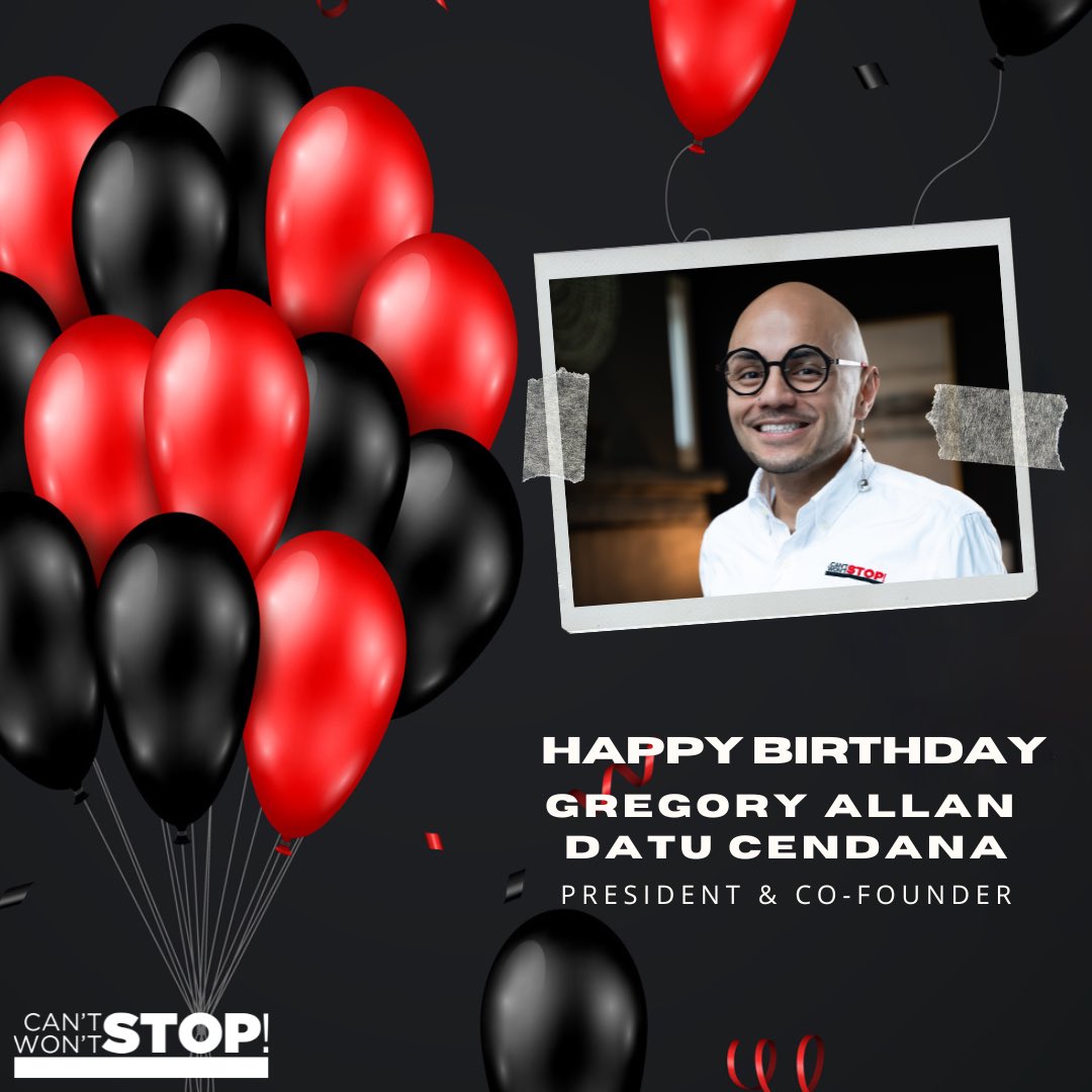 Can’t Stop! Won’t Stop! (@cswsconsulting) on Twitter photo We are sending a very special happy birthday shout-out to our President and Co-Founder, Gregory Allan Datu Cendana.
We hope you have a great day, and may the year ahead be one of the best yet!
#HappyBirthday #President #CoFounder #CSWSConsulting
<a href="/gregorycendana/">Gregory Allan Datu Cendana 🏳️🌈🇵🇭</a> We are sending a very special happy birthday shout-out to our President and Co-Founder, Gregory Allan Datu Cendana.
We hope you have a great day, and may the year ahead be one of the best yet!
#HappyBirthday #President #CoFounder #CSWSConsulting
<a href="/gregorycendana/">Gregory Allan Datu Cendana 🏳️🌈🇵🇭</a>