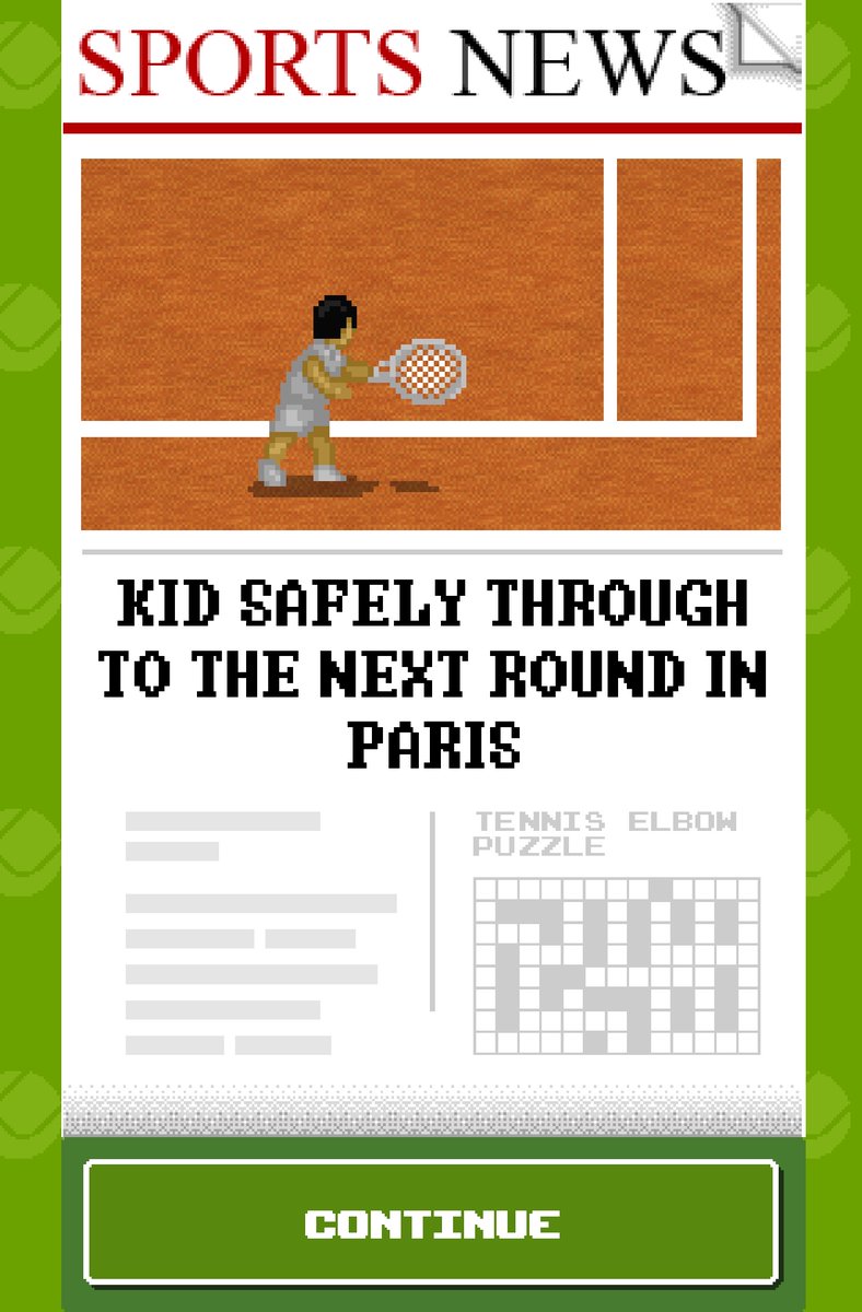 The Kid is safely through, after a tough 2nd round match in Paris. For more details on our latest game, Retro slam Tennis, please check out our website &amp; download for FREE. newstargames.com/retro-slam-ten…