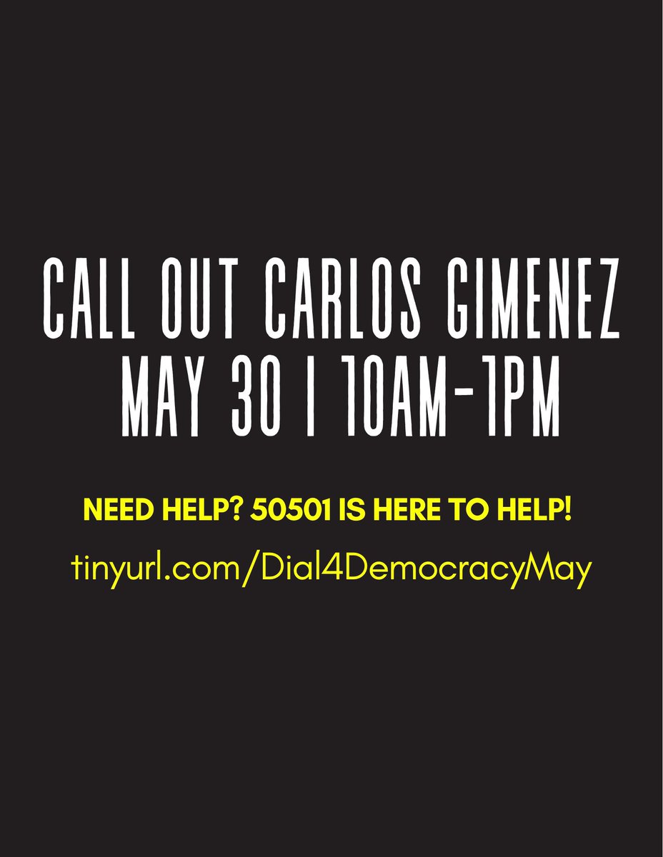 📞 Tired of Carlos Gimenez ignoring our communities? LET’S DIAL UP THE PRESSURE. tinyurl.com/Dial4Democracy…