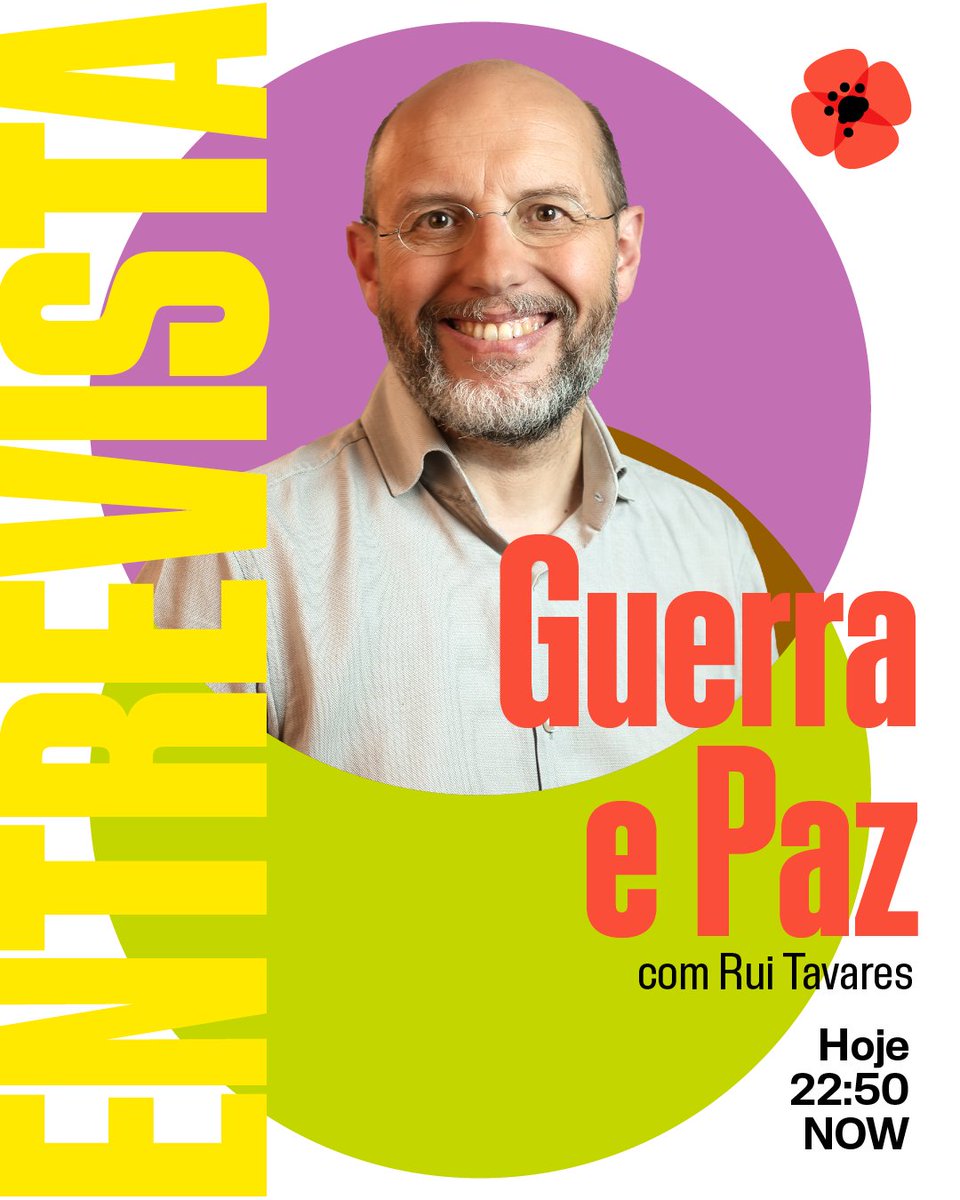 Rui Tavares estará hoje às 22h50, em entrevista no programa Guerra e Paz, na NOW. Acompanha!