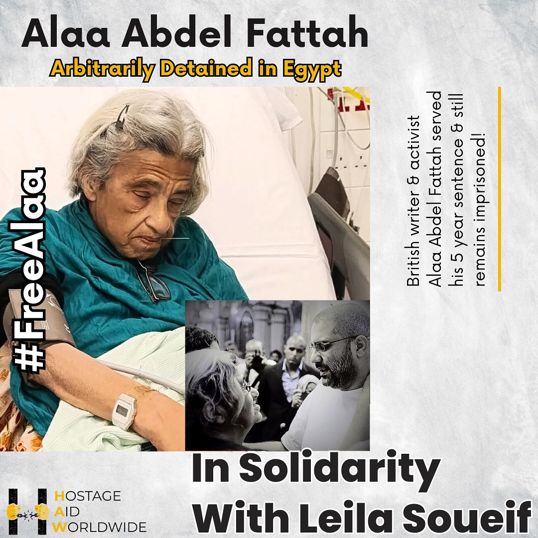Hostage Aid Worldwide (@hostageaid) on Twitter photo Dear <a href="/Keir_Starmer/">Keir Starmer</a>,
Alaa Abd el-Fattah’s mother is on the verge of total physical and emotional collapse after 243 days of hunger strike in protest over Egypt’s continued refusal to release her son. Her suffering is a heartbreaking testament to a family's plea for justice.
Sir, Dear <a href="/Keir_Starmer/">Keir Starmer</a>,
Alaa Abd el-Fattah’s mother is on the verge of total physical and emotional collapse after 243 days of hunger strike in protest over Egypt’s continued refusal to release her son. Her suffering is a heartbreaking testament to a family's plea for justice.
Sir,