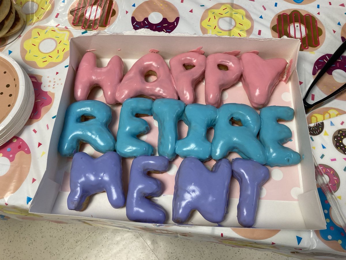 Great start to our final factuality meeting. Celebrating our amazing retirees! Congrats Ms. Salazar, Ms. Petes and Mr. Inocencio!