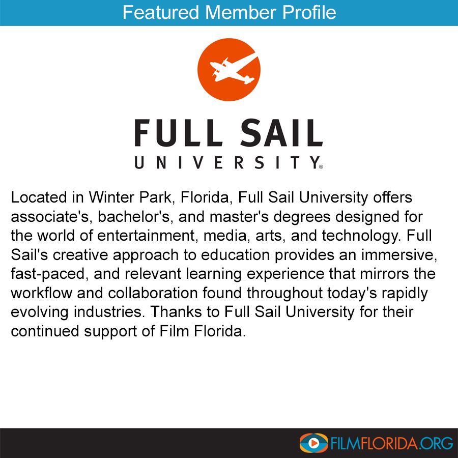 Film Florida (@filmflorida) on Twitter photo Featured Member Profile: Thanks to <a href="/FullSail/">Full Sail University</a> University for their continued support of Film Florida. Learn more about them at buff.ly/JInE9H8 Featured Member Profile: Thanks to <a href="/FullSail/">Full Sail University</a> University for their continued support of Film Florida. Learn more about them at buff.ly/JInE9H8