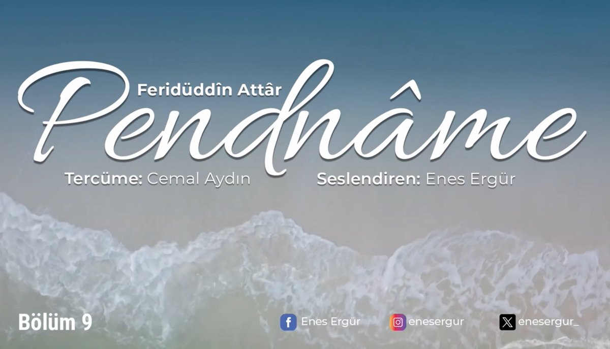 enesergur_'s tweet photo. Bayram öncesi Pendnâme’nin son bölümü yayınlandı. İnşallah Bayram sonrası yeni bir eser…Şifa olsun… 

PENDNÂME - 9.BÖLÜM https://t.co/Ul5sdakr4g @YouTube aracılığıyla https://t.co/Mpp2VfJCK5