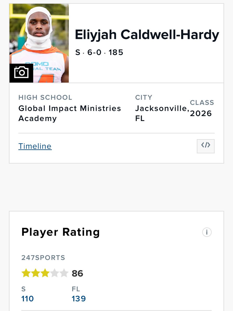 Eliyjah “TurnUp” Caldwell-Hardy (@turn_up14) on Twitter photo Blessed to be ranked a 3 ⭐️ Safety by <a href="/247Sports/">247Sports</a>
@impactlionsfb <a href="/JerrandN/">Jerrand Nesmith</a> @rivals @247sports <a href="/One11Recruiting/">One11 Recruiting</a> <a href="/On3Recruits/">On3 Recruits</a> <a href="/PrepRedzoneFL/">Prep Redzone Florida</a> <a href="/itgnext_florida/">ITG Next - Florida</a> @maxpreps <a href="/DomoAthletics/">DOMO Athletics</a> <a href="/ChadSimmons_/">ChadSimmons</a> <a href="/SWiltfong_/">Steve Wiltfong</a> @tomloy247 <a href="/JohnGarcia_Jr/">John Garcia, Jr.</a> <a href="/Andrew_Ivins/">Andrew Ivins</a> <a href="/Hayesfawcett3/">Hayes Fawcett</a> <a href="/JustinBarneyTV/">Justin Barney</a> Blessed to be ranked a 3 ⭐️ Safety by <a href="/247Sports/">247Sports</a>
@impactlionsfb <a href="/JerrandN/">Jerrand Nesmith</a> @rivals @247sports <a href="/One11Recruiting/">One11 Recruiting</a> <a href="/On3Recruits/">On3 Recruits</a> <a href="/PrepRedzoneFL/">Prep Redzone Florida</a> <a href="/itgnext_florida/">ITG Next - Florida</a> @maxpreps <a href="/DomoAthletics/">DOMO Athletics</a> <a href="/ChadSimmons_/">ChadSimmons</a> <a href="/SWiltfong_/">Steve Wiltfong</a> @tomloy247 <a href="/JohnGarcia_Jr/">John Garcia, Jr.</a> <a href="/Andrew_Ivins/">Andrew Ivins</a> <a href="/Hayesfawcett3/">Hayes Fawcett</a> <a href="/JustinBarneyTV/">Justin Barney</a>
