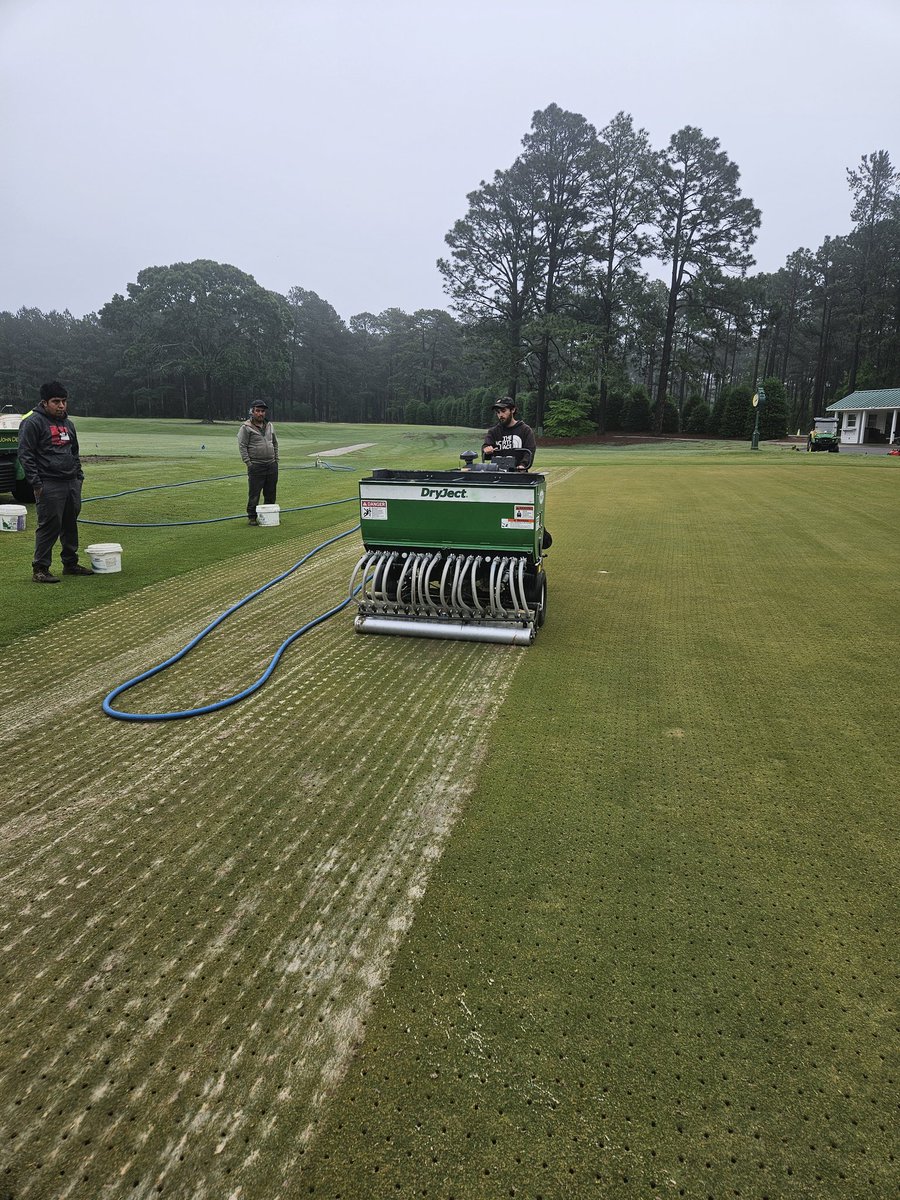 Craig Thompson, CGCS (@dryject_ncva) on Twitter photo Filling in for <a href="/TurfPalmetto/">Palmetto Turf Masters LLC</a> on Pinehurst #6. Throwing down channels into a tough profile with the help of full-time staff and interns from #2. #DryJect Filling in for <a href="/TurfPalmetto/">Palmetto Turf Masters LLC</a> on Pinehurst #6. Throwing down channels into a tough profile with the help of full-time staff and interns from #2. #DryJect