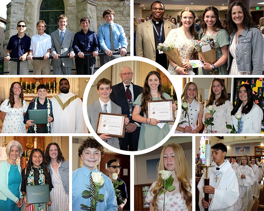 GoSaintJoseph's tweet photo. Congratulations to our 8th grade graduates! As you leave Saint Joseph, remember to use God’s gifts to serve others and make a positive impact in the world. We wish you success, happiness, and continued growth in faith and love. May God's grace be with you always. https://t.co/wHpZanyKEl