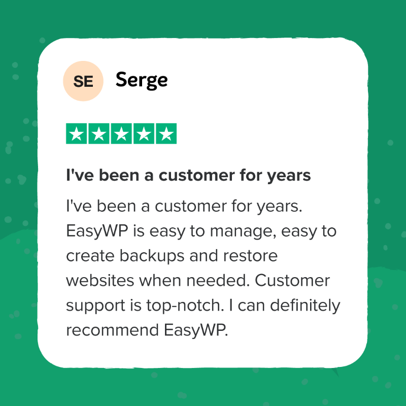 Namecheap's tweet photo. 🌟 Speedy. Secure. Smarter. That’s EasyWP.

We’re always happy to hear feedback like this from our users.

Powered by our cloud, EasyWP makes WordPress hosting faster, easier, and more secure. So you can focus on building your online project, not troubleshooting.

#EasyWP