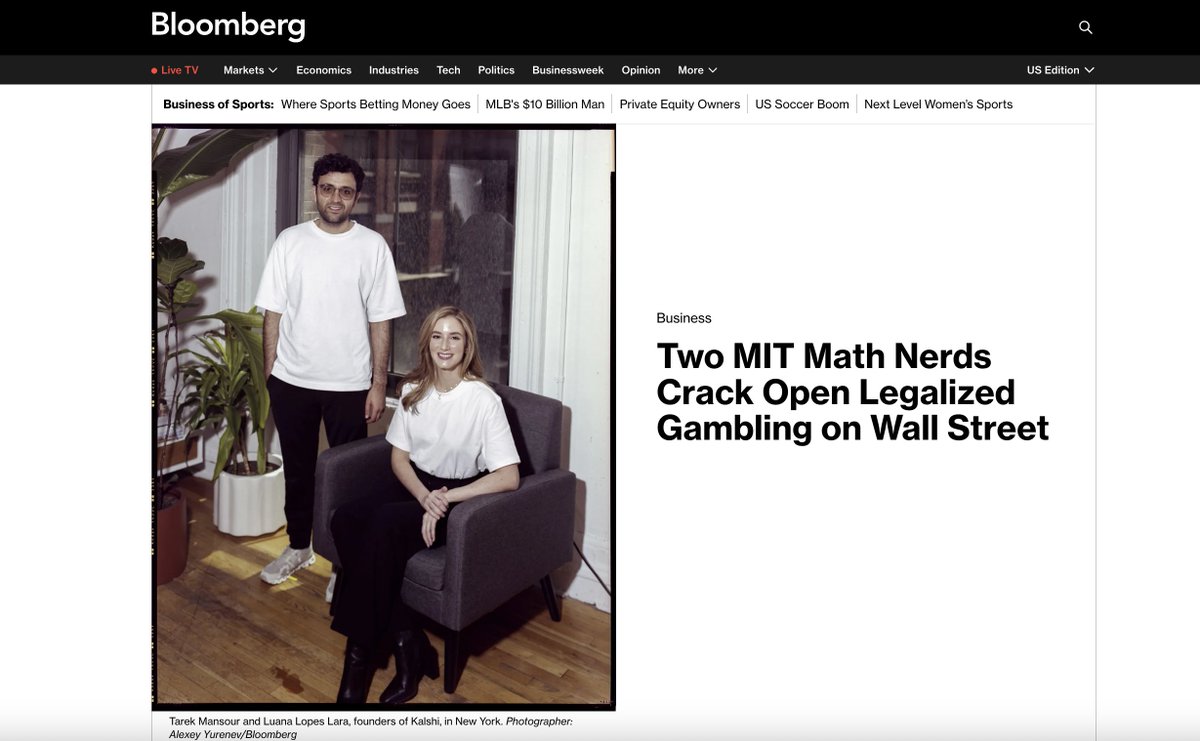 Bloomberg just called Luana and I "Two MIT Math Nerds" on its front page today. 

How is your day going?