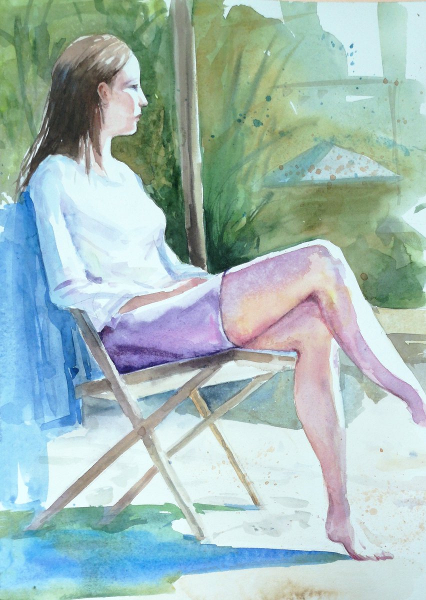 Check out this artwork on Artfinder: artfinder.com/product/summer… #artfinder #makingartwork via <a href="/artfinder/">Artfinder</a> 
#watercolor #summer #girl