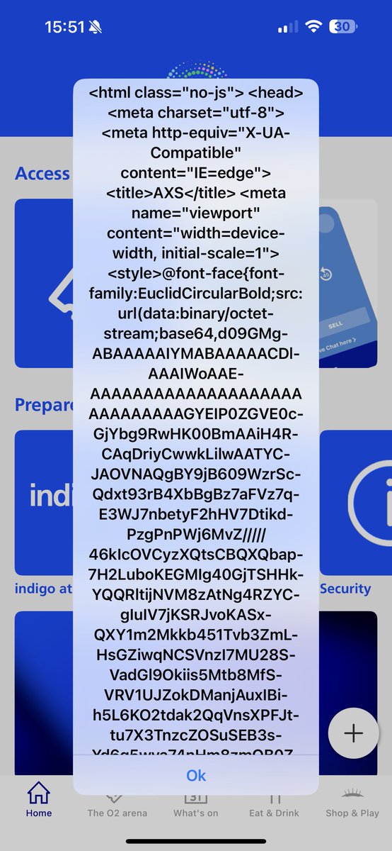 jamesnaylor's tweet photo. @TheO2 Hi I’m having an issue with your app when I try to access my tickets. Have I done something wrong? https://t.co/btCXPKyy2m