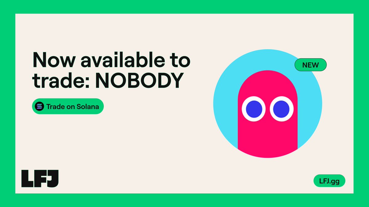 Don't be fooled by the name. Everybody has their eyes on the sausage. 

Trade $NOBODY on LFJ 👉lfj.gg/solana/trade/C…