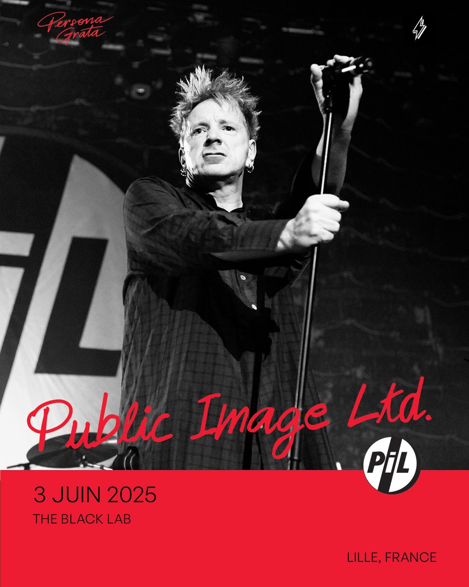 PiL play their first European show, and their only one in France, next Tuesday at The Black Lab in Wasquehal, Lille. Limited tickets available. If in Doubt, don't miss out...

Tuesday, June 3rd 2025, Wasquehal, Lille, The Black Lab, France
link.dice.fm/t0eda4513a14