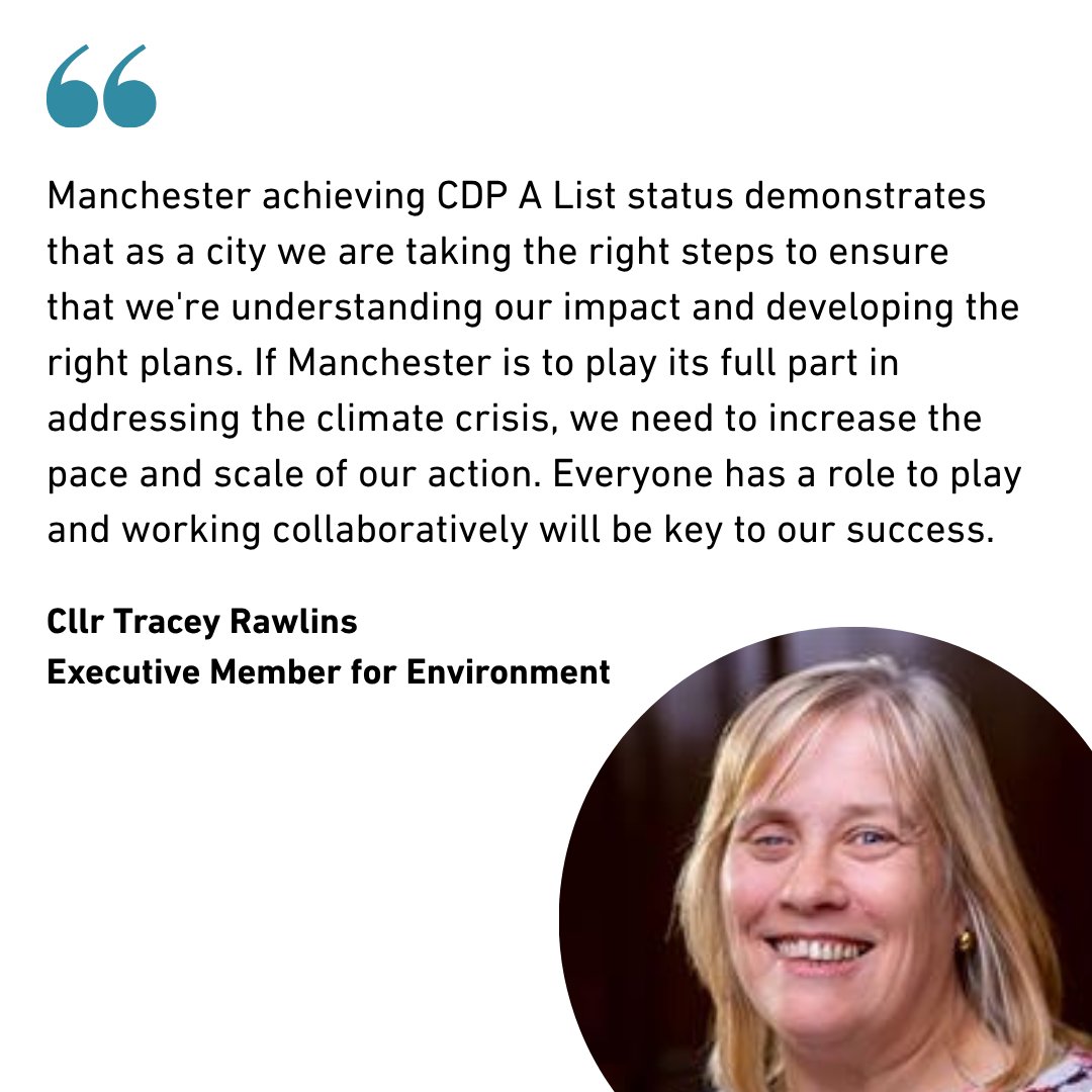 Manchester has made the CDP Cities A list for the third year in a row, demonstrating a continued commitment to transparent and data-informed climate action. 

Read more here: tinyurl.com/zwzndwew

#CDPAList2024 #Cities4Climate #EarthPositiveFuture