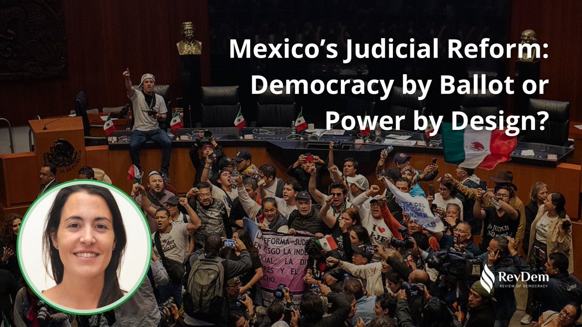 Review of Democracy (@revdem2020) on Twitter photo ✍️ Mexico is preparing for an unprecedented judicial election. <a href="/MicaelaAlterio/">Ana Micaela Alterio</a> explores how a process framed as democratization could entrench power, undermine judicial independence, and usher in a new phase of autocratic legalism. 🇲🇽🧑⚖️
🧑💻 Read it now:
👉 tinyurl.com/ytvtxm6d ✍️ Mexico is preparing for an unprecedented judicial election. <a href="/MicaelaAlterio/">Ana Micaela Alterio</a> explores how a process framed as democratization could entrench power, undermine judicial independence, and usher in a new phase of autocratic legalism. 🇲🇽🧑⚖️
🧑💻 Read it now:
👉 tinyurl.com/ytvtxm6d