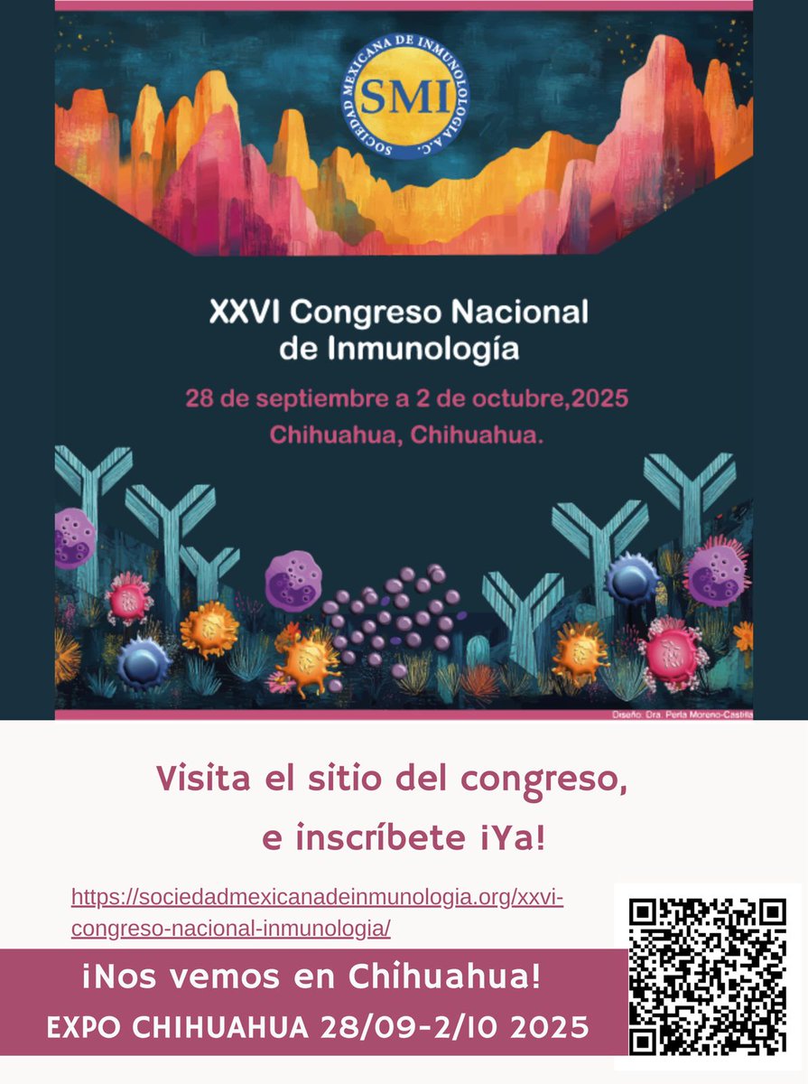 Nos vemos en Chihuahua!, en el próximo Congreso Nacional de #Inmunología <a href="/smi_oficial/">Sociedad Mexicana de Inmunología AC</a> 🧬🧫💉🔬