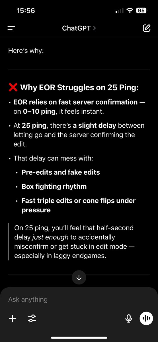 There you got lads chatgpt knows best, if your not 0-10 get off that shit.