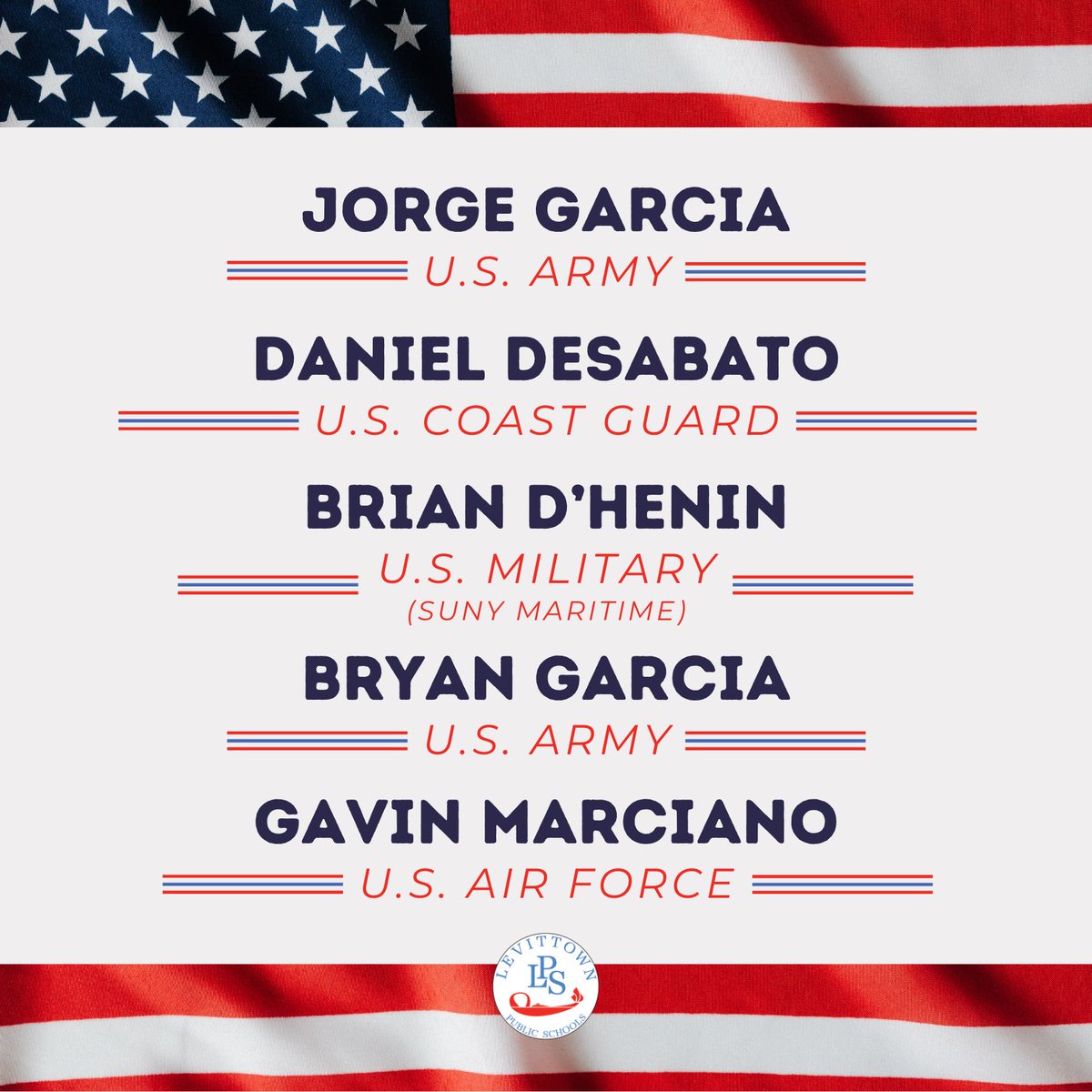 Please join us as we recognize Military Appreciation Month to proudly honor our high school seniors who will be entering military service after graduation. Thank you for pursuing success in service to our country! 🇺🇸