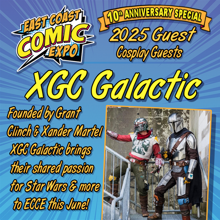 ECCExpo's tweet image. ECCE 2025 COSPLAY GUEST ANNOUNCEMENT: XGC Galactic!
eastcoastcomicexpo.com/guests/xgc-gal…
XGC Galactic was founded by Grant Clinch and Xander Martel, they have taken their shared passion for Star Wars, and combining their skills and artistry, have teamed up to make their Cosplay gear.