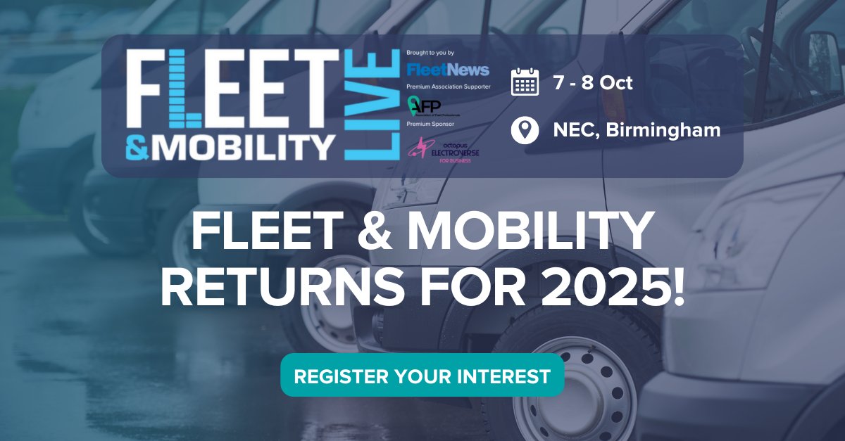 🚗 Calling all fleet professionals: Fleet &amp; Mobility Live is returning in 2025!

📅Join us at the NEC, Birmingham, 7-8th October

Make sure you register your interest to be the first to know when registration opens 👉 ow.ly/ttU250W1BLT

#F&amp;ML2025 #Fleet&amp;MobilityLive2025