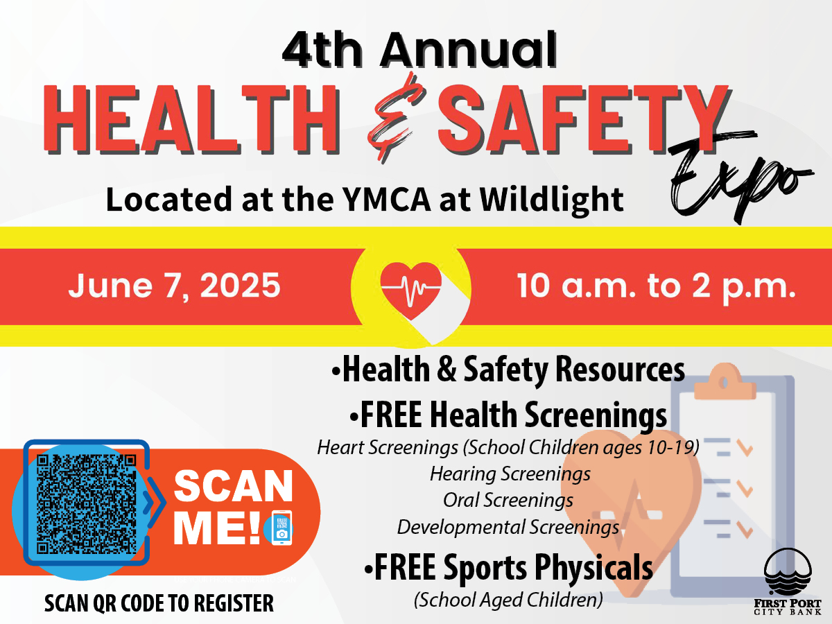 portcity_bank's tweet image. 🚨 You&apos;re Invited! 🚨
Join us for the 4th Annual Health &amp;amp; Safety Expo!
🗓 Date: Friday, June 7
🕙 Time: 10:00 AM – 2:00 PM
📍 Location: YMCA at Wildlight

Don&apos;t miss this family-friendly event dedicated to wellness, safety, and fun! 🙌

#PuttingPeopleFirst #FPCB