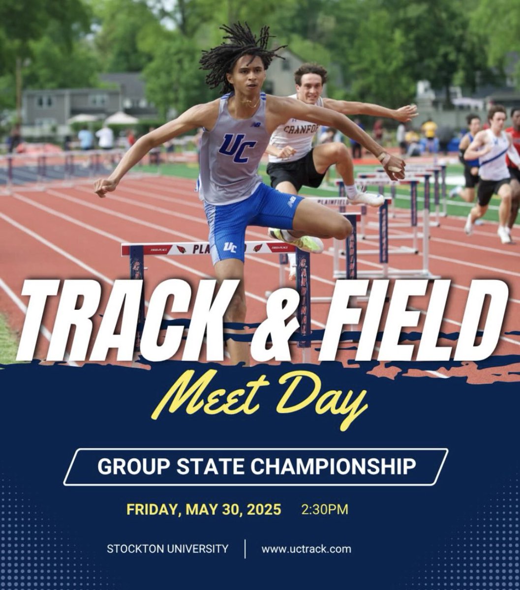 💥The UC T&amp;F teams will defend their titles at the Non-Public A State Championships scheduled for today and tomorrow at Stockton University. The girls are favored to win their 10th title in a row while the boys are seeking their 2nd straight championship. Good luck, Vikings!!💥