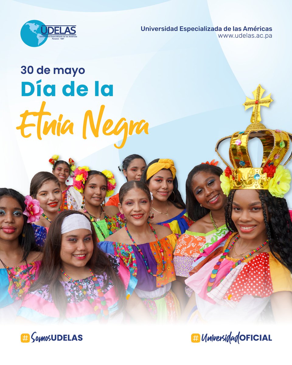 🖤✊🏾 Hoy 30 de mayo conmemoramos el Día de la Etnia Negra, declarado por la Ley 9 del 2000 como un día cívico para resaltar el invaluable aporte de los afropanameños a la historia, cultura y desarrollo de nuestro país.

Desde UDELAS reafirmamos nuestro compromiso con la educación