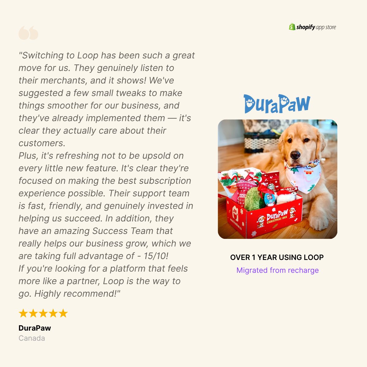 Loop Subscriptions (@loopengine) on Twitter photo ๐๐๐๐จ๐ซ๐ ๐ฏ๐ฌ ๐๐๐ญ๐๐ซ: <a href="/DuraPaw/">DuraPaw</a>'s Subscription Transformation ๐พ
When slow feedback implementation and constant upselling weren't working, DuraPaw made the switch to Loop.
The results speak for themselves:
โ
๐๐๐ฉ๐ข๐ ๐ฆ๐๐ซ๐๐ก๐๐ง๐ญ ๐ฌ๐ฎ๐ ๐ ๐๐ฌ๐ญ๐ข๐จ๐ง ๐๐๐๐จ๐ซ๐ ๐ฏ๐ฌ ๐๐๐ญ๐๐ซ: <a href="/DuraPaw/">DuraPaw</a>'s Subscription Transformation ๐พ
When slow feedback implementation and constant upselling weren't working, DuraPaw made the switch to Loop.
The results speak for themselves:
โ
๐๐๐ฉ๐ข๐ ๐ฆ๐๐ซ๐๐ก๐๐ง๐ญ ๐ฌ๐ฎ๐ ๐ ๐๐ฌ๐ญ๐ข๐จ๐ง