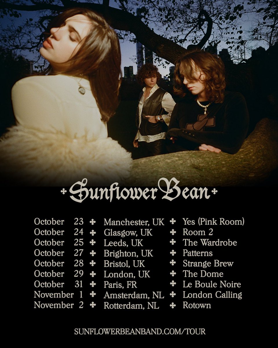 tickets for our Fall UK / EU dates just went on sale! grab yours now at sunflowerbeanband.com/tour