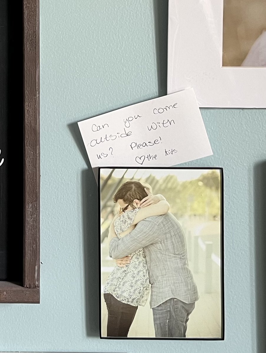 Whenever I work from home, this note stares me straight in the face.

Whatever you're doing, keep your eyes on what matters most.