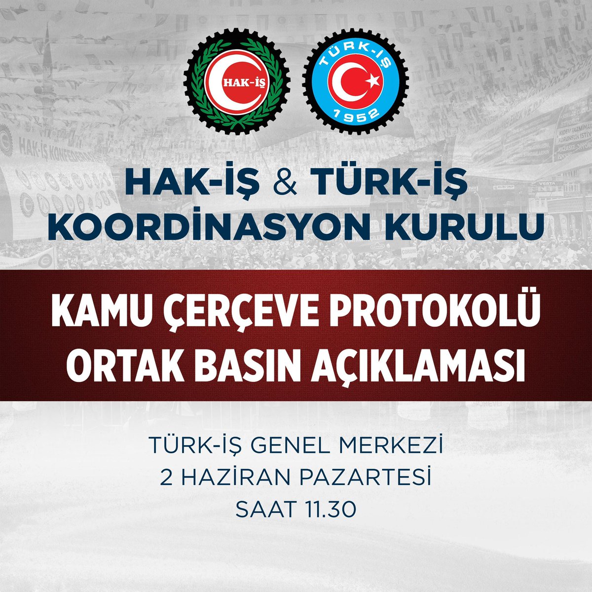 Öz Sağlık- İş Bingöl Şube Başkanlığı. (@saglbingol) on Twitter photo <a href="/hakiskonf/">HAKİŞ KONFEDERASYONU</a>-ve <a href="/turkiskonf/">TÜRK-İŞ</a>- Kamu Koordinasyon Kurullarının sendikalarıyla yaptığı görüşmelerin ardından 2 Haziran Pazartesi günü saat 11.30’da TÜRK-İŞ Genel Merkezi önünde ortak bir basın açıklaması gerçekleştirilecektir
Tüm teşkilat ve üyelerimize saygıyla duyurulur.<a href="/ozsagliksen/">Öz Sağlık-İş Sendikası</a> <a href="/hakiskonf/">HAKİŞ KONFEDERASYONU</a>-ve <a href="/turkiskonf/">TÜRK-İŞ</a>- Kamu Koordinasyon Kurullarının sendikalarıyla yaptığı görüşmelerin ardından 2 Haziran Pazartesi günü saat 11.30’da TÜRK-İŞ Genel Merkezi önünde ortak bir basın açıklaması gerçekleştirilecektir
Tüm teşkilat ve üyelerimize saygıyla duyurulur.<a href="/ozsagliksen/">Öz Sağlık-İş Sendikası</a>