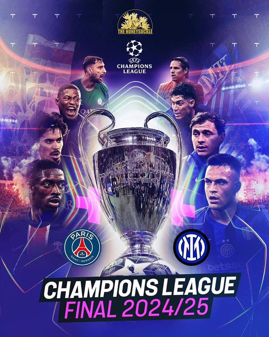 🔥 UEFA CHAMPIONS LEAGUE FINAL LIVE @ THE HONEYSUCKLE 

🏆 PSG vs Inter Milan
📅 Tomorrow - Saturday, May 31st
🕘 Kickoff: 7:00 PM | Doors open early!
📍 All branches LIVE &amp; LOUD