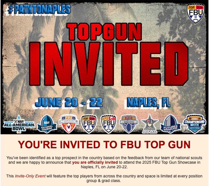 QBJayBarks's tweet photo. 📣 BIG NEWS 📣
I'm headed to FBU Top Gun! 💪🏽🏈💥
Let’s goooo! 🚀👑
#TopGunQB #FBU #QBGrind #NextGenQBs #TrustTheProcess #FootballDreams #QBLife #pathtonaples https://t.co/nslITxx5Nh