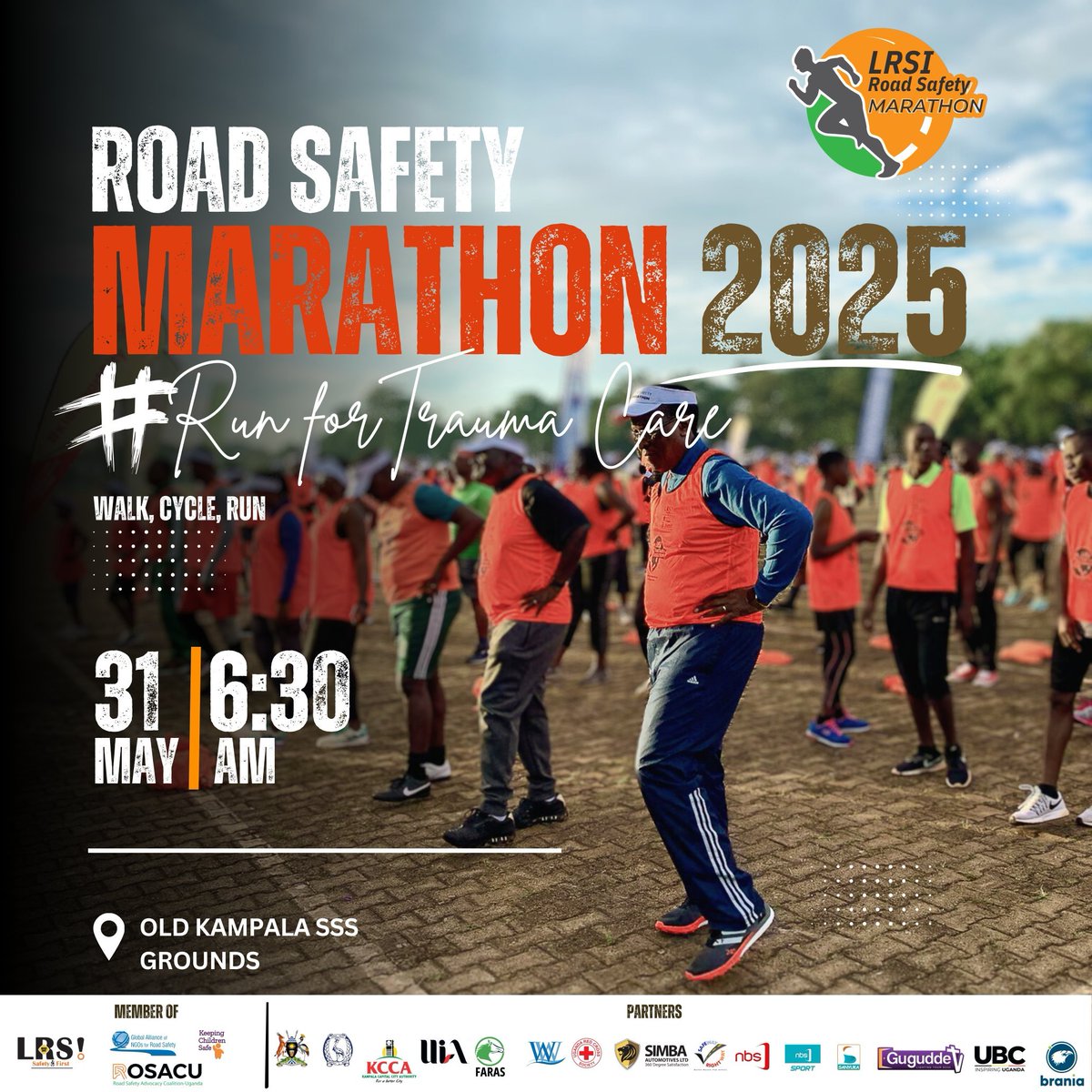 guguddetvuganda's tweet photo. Wafunye kit yo?

Walk, cycle, or run – 5Km, 10Km, or 21Km. 

Don't miss out tomorrow (31 May) 🏃 👣 🚴 please call 0200 999 296 / 0752 605 479 for your kit. 

See you ku ~ Old Kampala SS Grounds at 6:30am 

#RoadSafetyMarathon2025 #RunForTraumaCare
#GuguddeTvUganda