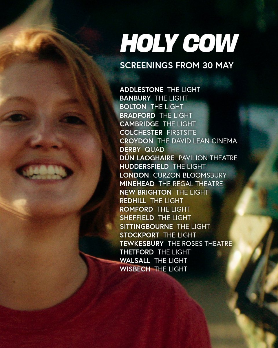 Conic (@conicfilm) on Twitter photo HOLY COW screens at new cinemas from today, including <a href="/TheLight_UK/">The Light UK</a> sites 🐄🧀
Future listings available at conic.film/holycow HOLY COW screens at new cinemas from today, including <a href="/TheLight_UK/">The Light UK</a> sites 🐄🧀
Future listings available at conic.film/holycow