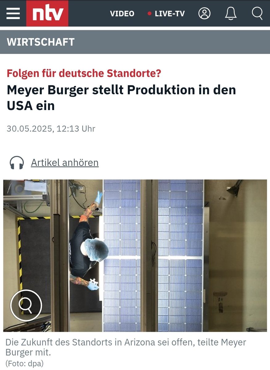 MrBlueEyes01's tweet image. Ich weiß noch, wie arrogant der Typ von Meyer Burger bei #Lanz saß und meinte, wenn #Habeck uns keine 2 Milliarden € Subvention gibt, dann gehen wir halt in die USA 🤷🏼‍♂️

Tja, Karma is a bitch...