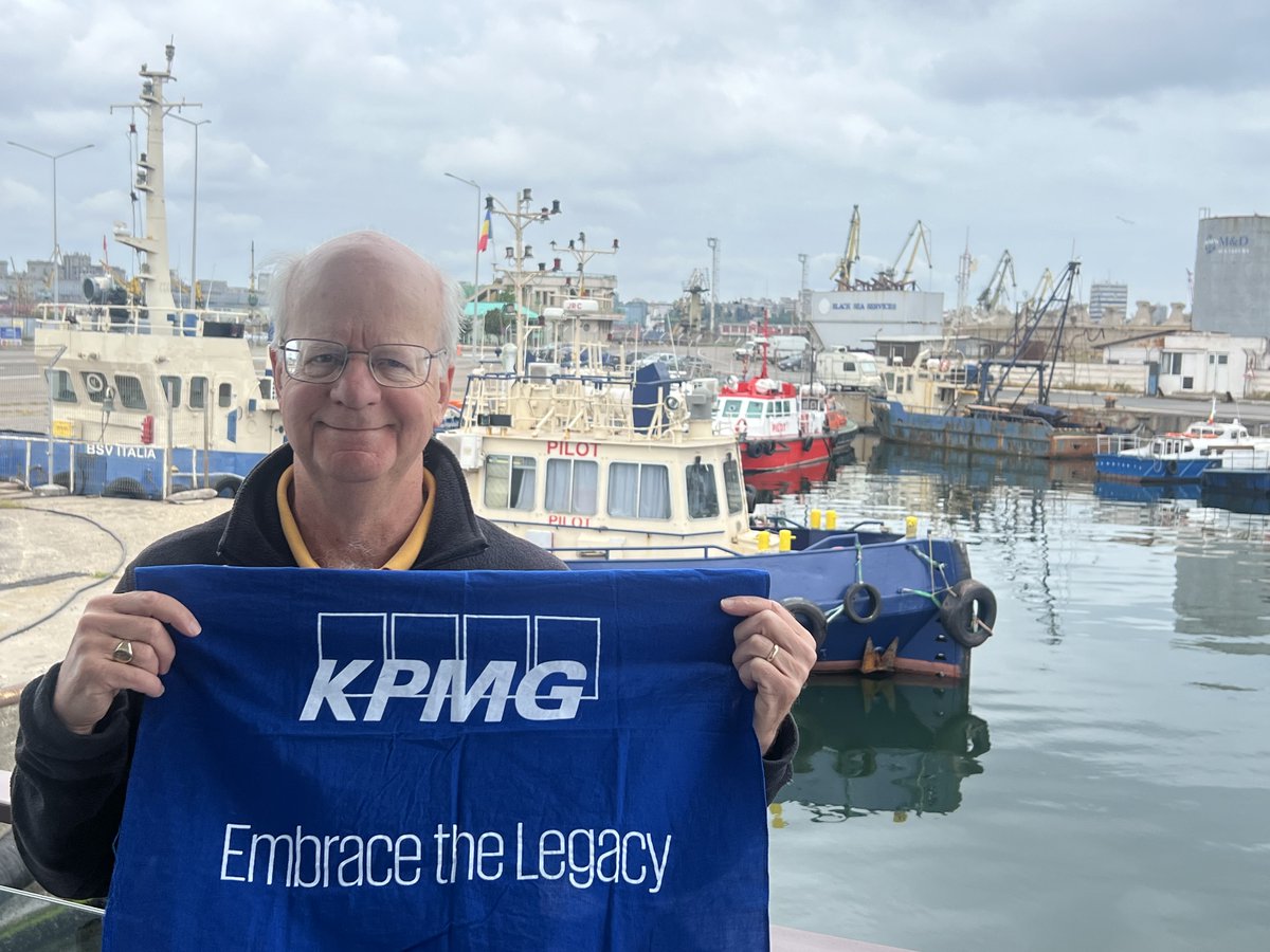 KPMGUSAlumni's tweet photo. Retired partner Dave Fowler continues to Embrace the Legacy all over the world – most recently, at the Black Sea coast in Romania! #LegacyFlagFriday #OnceKPMGAlwaysKPMG 🇷🇴 https://t.co/BQQ5YKCHbm