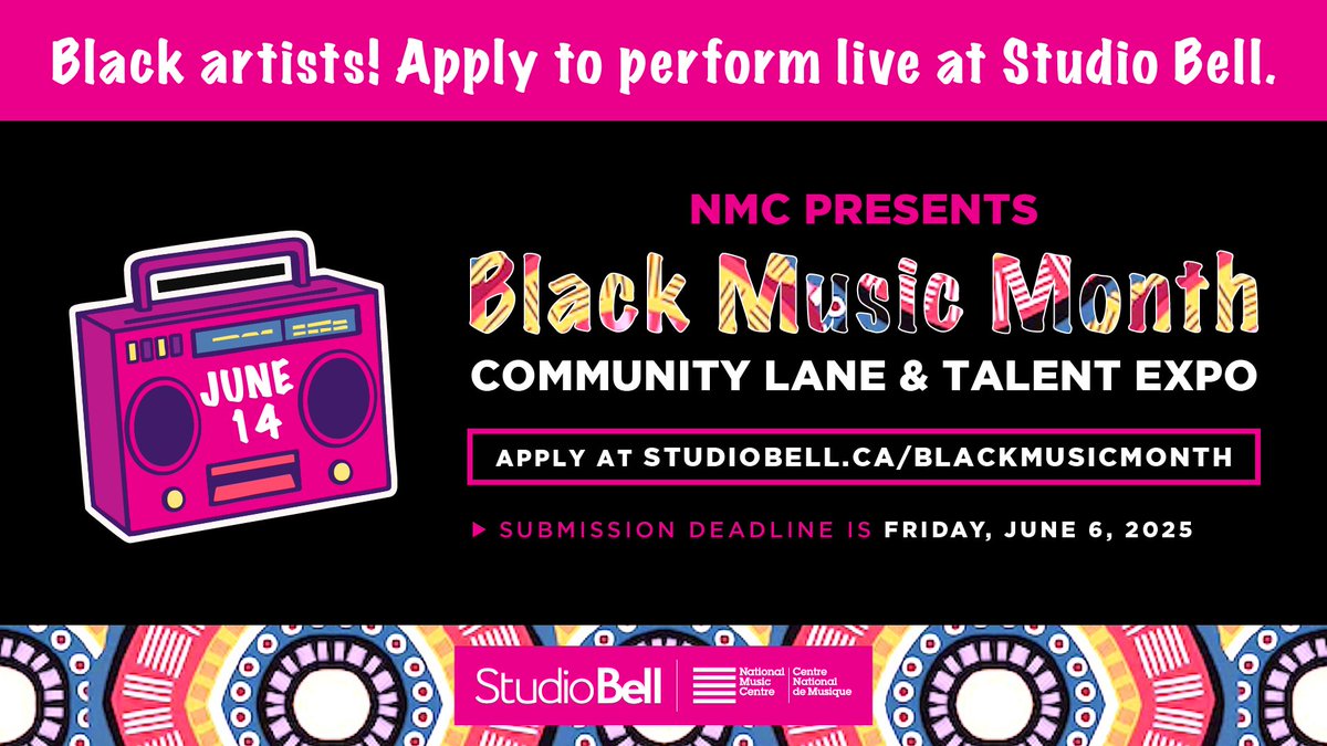 Calling all emerging Black artists! Want to perform at NMC’s Black Music Month celebration on June 14? Submit your original song, cover, or spoken word piece by June 6  for a chance to showcase your talent and get live feedback! 📩 Submit now: bit.ly/3SoRXxt