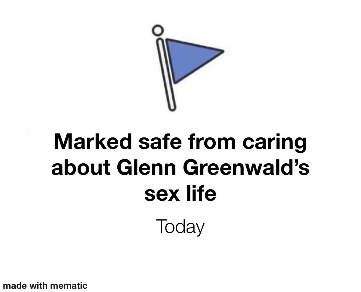I don’t care about Glenn Greenwald’s sex life. What I do care about is that unlike nearly every other journalist Glenn has the courage to expose the corruption of both parties, advocate for free speech, and oppose the military industrial complex.