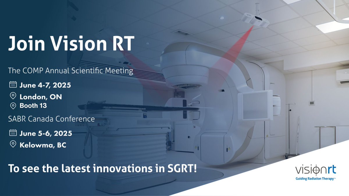 Big month for SGRT! See <a href="/VisionRTLtd/">Vision RT</a>'s SGRT innovations in action at the COMP Annual Scientific Meeting and SARR. Discover how SGRT optimizes every step: sim, plan, treat, and dose.