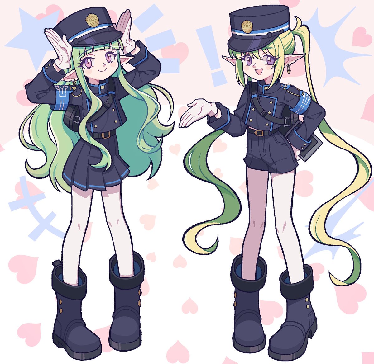 Comm for @/PurifyingBreath tysm! &lt;3

Nowi and Nah from Fire Emblem posing and cosplaying as Nozomi and Hikari from Blue Archive ;D

I had a lot of fun with this one! Drawing cute characters is my passion &lt;3