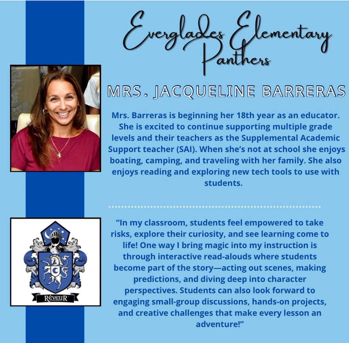 Stepping into a new chapter at Everglades Elementary! Excited, grateful, and ready to grow alongside the Panther family. Here’s to fresh starts, bold goals, and being THE difference 🌟📚 #NewBeginnings #EdLeadership