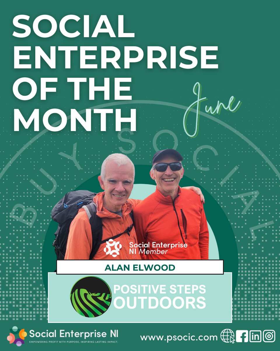 Hello June! 👋

A new month means one thing!! A new Social Enterprise of the Month 👏

Get your hiking boots on because we are delighted to welcome Positive Steps Outdoors as June's SEOTM 🚶‍♂️‍➡️

We look forward to sharing the work of Positive Steps Outdoors through founder Alan